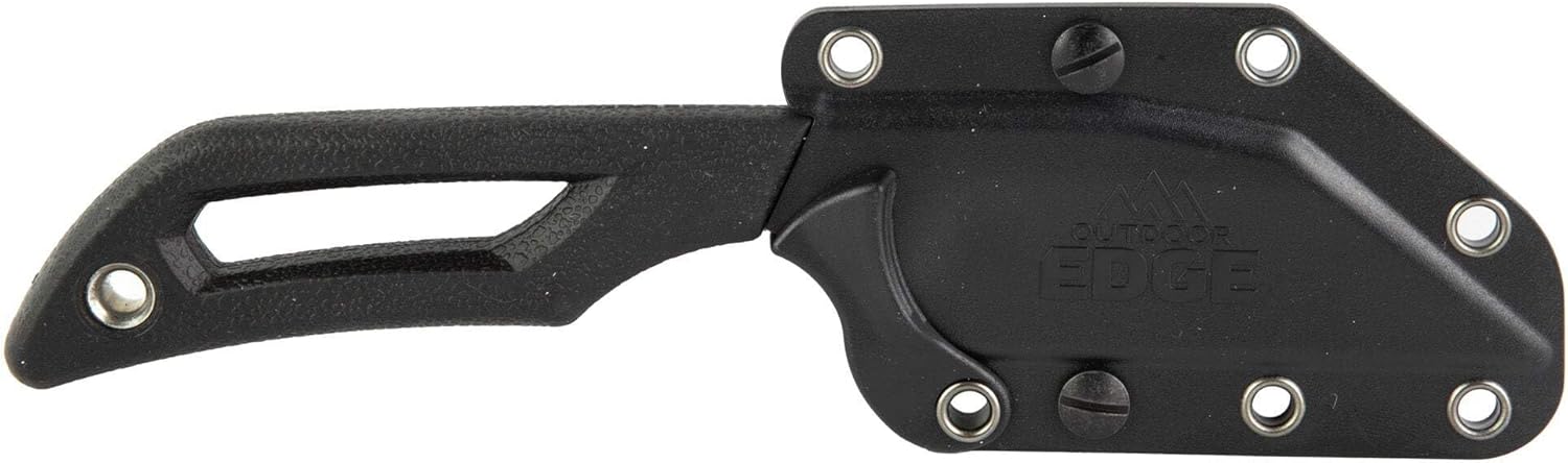 OUTDOOR EDGE | Pivot | Full Tang 2.6" Wharncliffe Fixed Blade Knife with Sheath | EDC Knife for Men with Rotating Clip