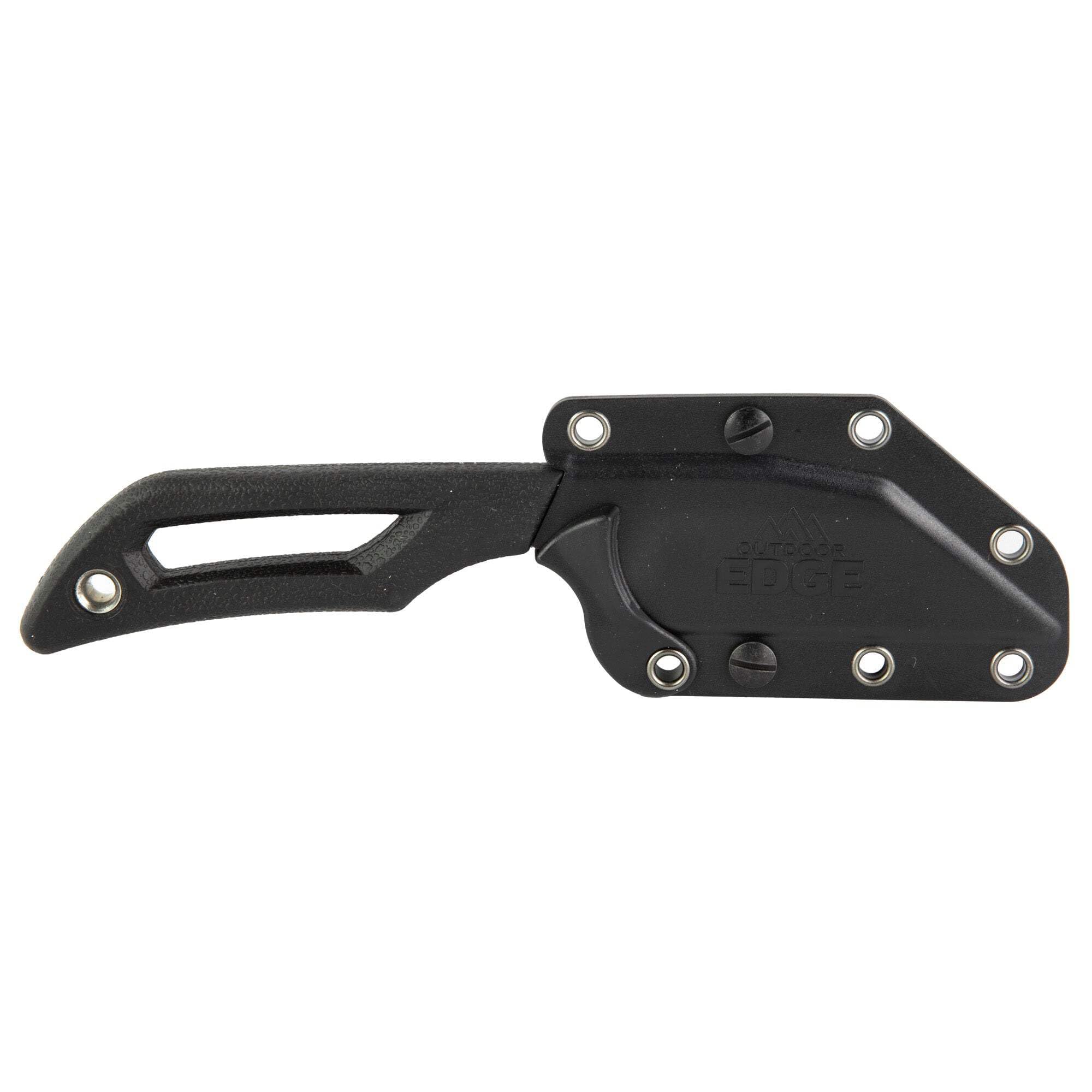 OUTDOOR EDGE | Pivot | Full Tang 2.6" Wharncliffe Fixed Blade Knife with Sheath | EDC Knife for Men with Rotating Clip