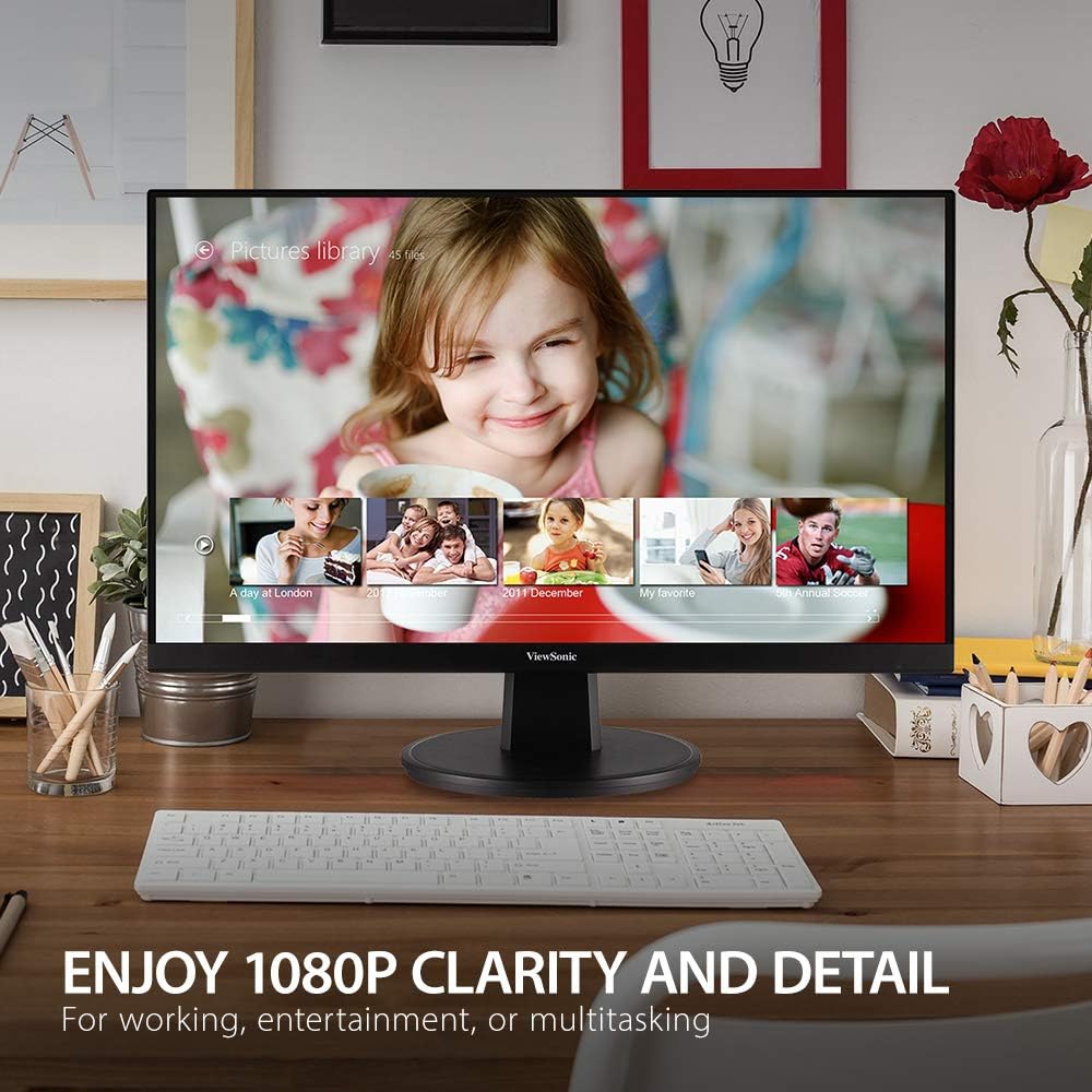 ViewSonic VA2247-MH / VA2447-MH Full HD 1080p Monitor with 100Hz, FreeSync, Eye Care