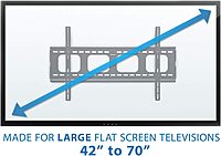 Mount-It! Low-Profile TV Mount | Flush Large TV Wall Mount | Slim Fixed Wall Mounting Bracket for 42-70 in. Screen Displays | VESA Compatibility up to 850x450 | 220 lbs Capacity