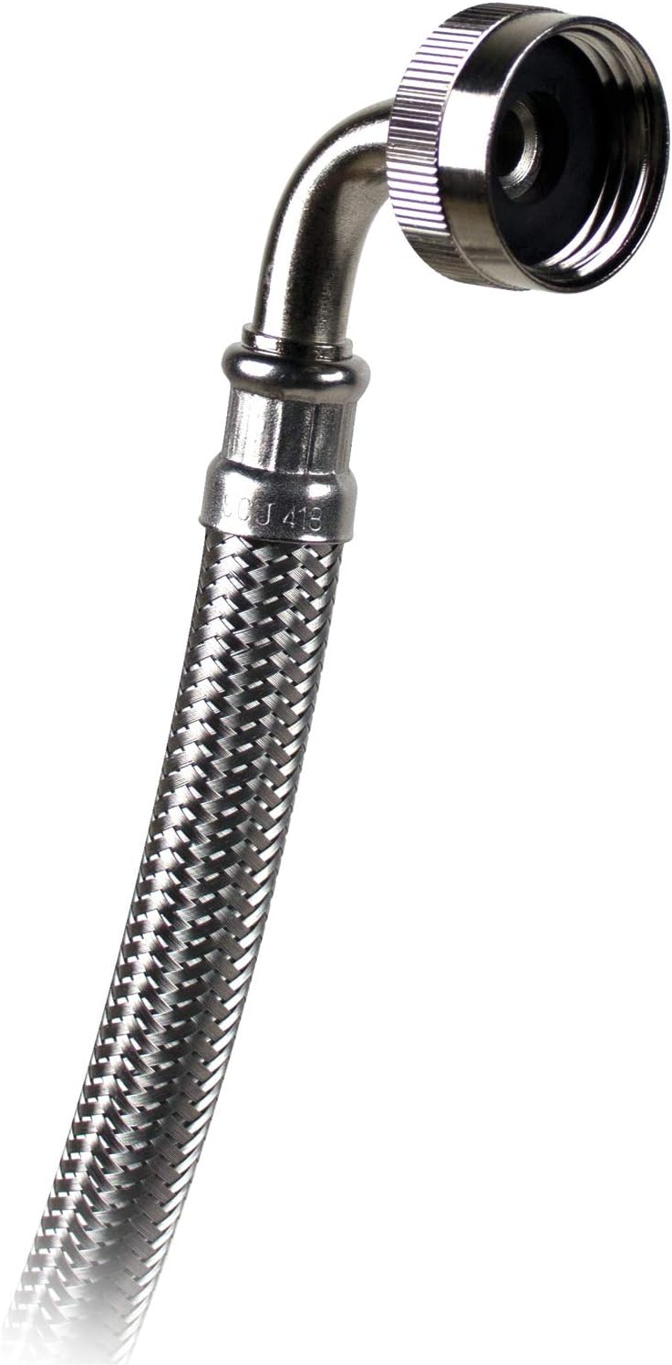 Certified Appliance Accessories Braided Stainless Steel Steam Dryer Installation Kit with 90° Elbow, Y Connector & Inlet Adapter, 6 ft