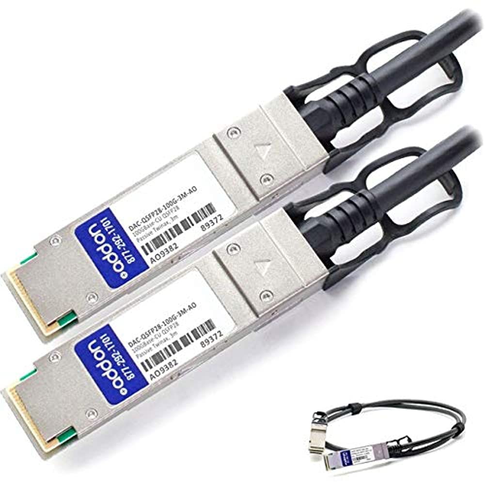 AddOn DAC-QSFP28-100G-3M 100GBASE-CU QSFP28 to QSFP28 Direct Attach Cable (3M)