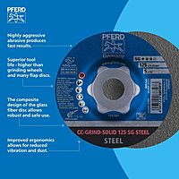 PFERD 61200 4-1/2" CC-GRIND-SOLID 7/8" A.H. - SG for STEEL (10 Pack)