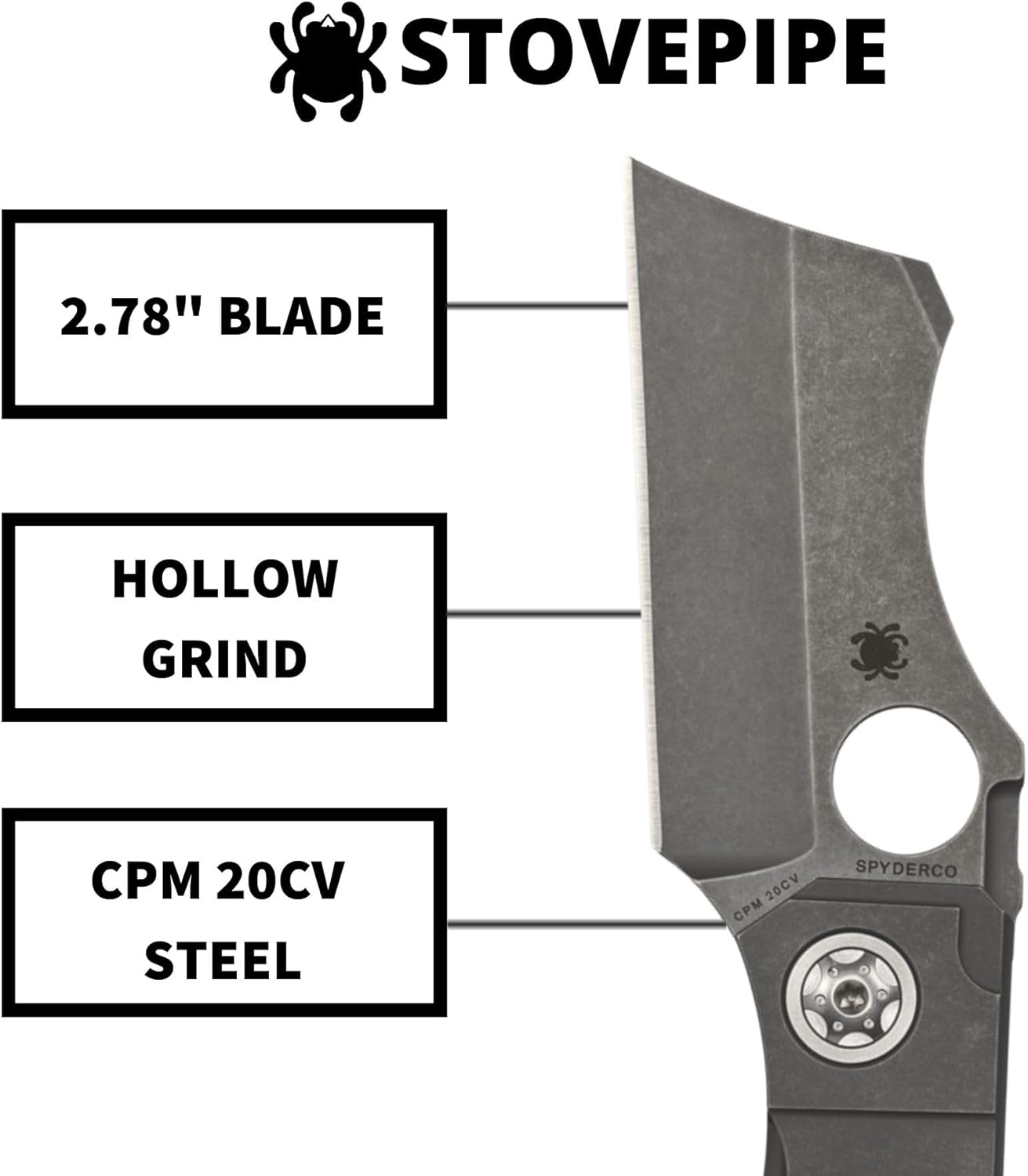 Spyderco C260TIP Stovepipe Titanium