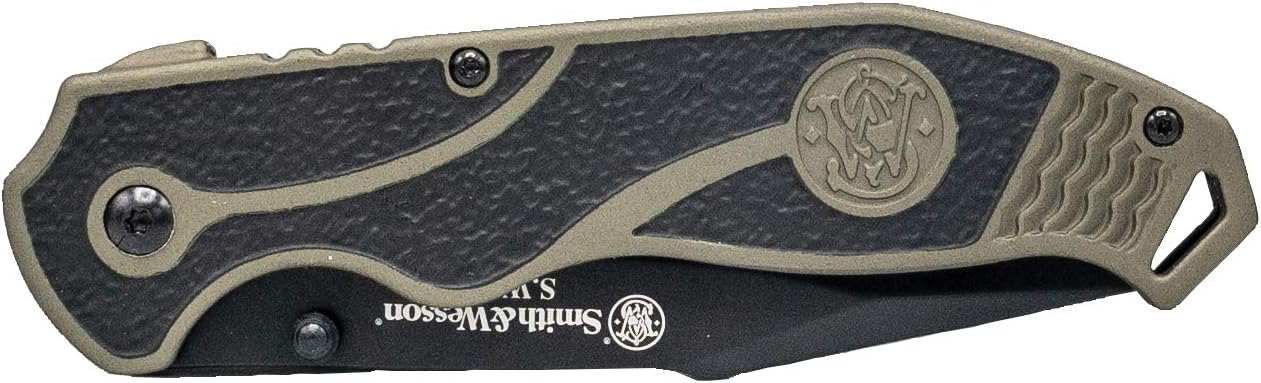 Smith & Wesson SWAT II 8.5in S.S. Spring Assisted Folding Knife with 3.5in Serrated Drop Point and Rubberized Aluminum