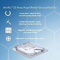 Carlisle FoodService Products 10339Z07 EZ Access Hinged Lid with Handle and Notch, Ninth Size, Clear