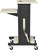 Oklahoma Sound PRC200 Steel Premium Presentation Cart, 18" Width x 40-1/2" Height x 30" Depth, Ivory Woodgrain/Black