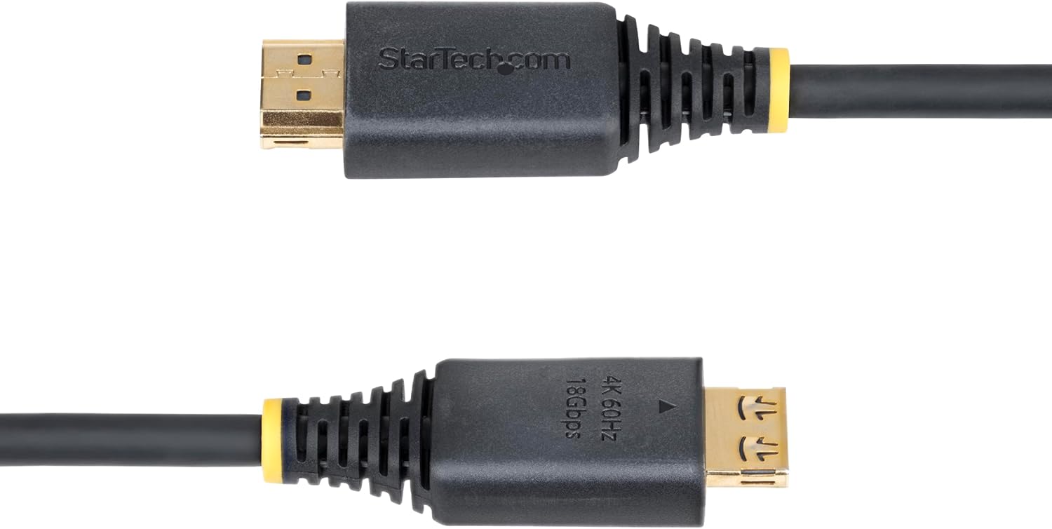 StarTech.com 3ft (0.9m) High Speed HDMI Cable with Gripping Connectors, 4K 60Hz/1440p 144Hz, 18Gbps - Cord, TPE Jacket