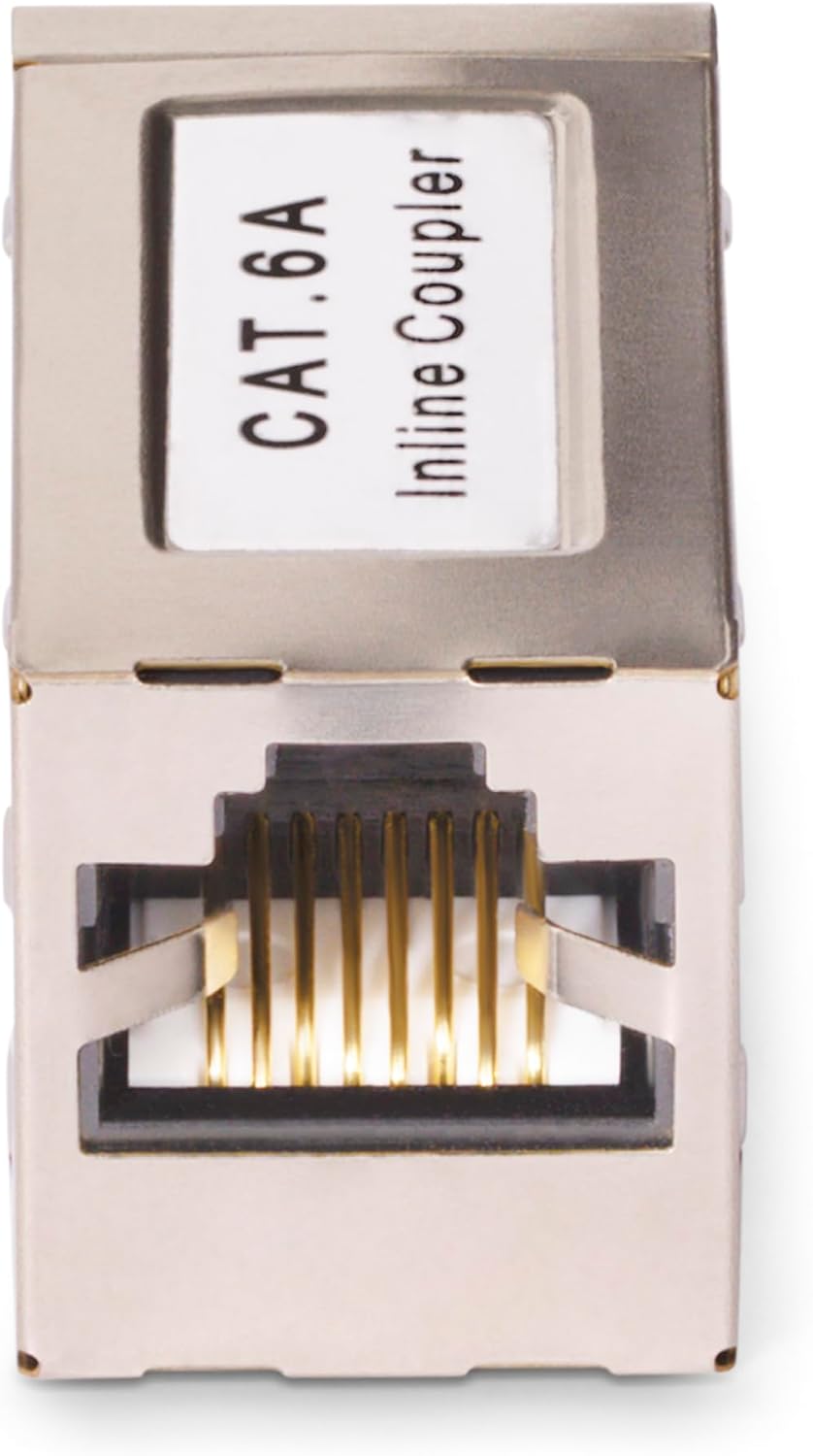 StarTech.com Shielded RJ45 Coupler, Inline Cat6a Coupler, Female to Female (F/F) T568B Pinout