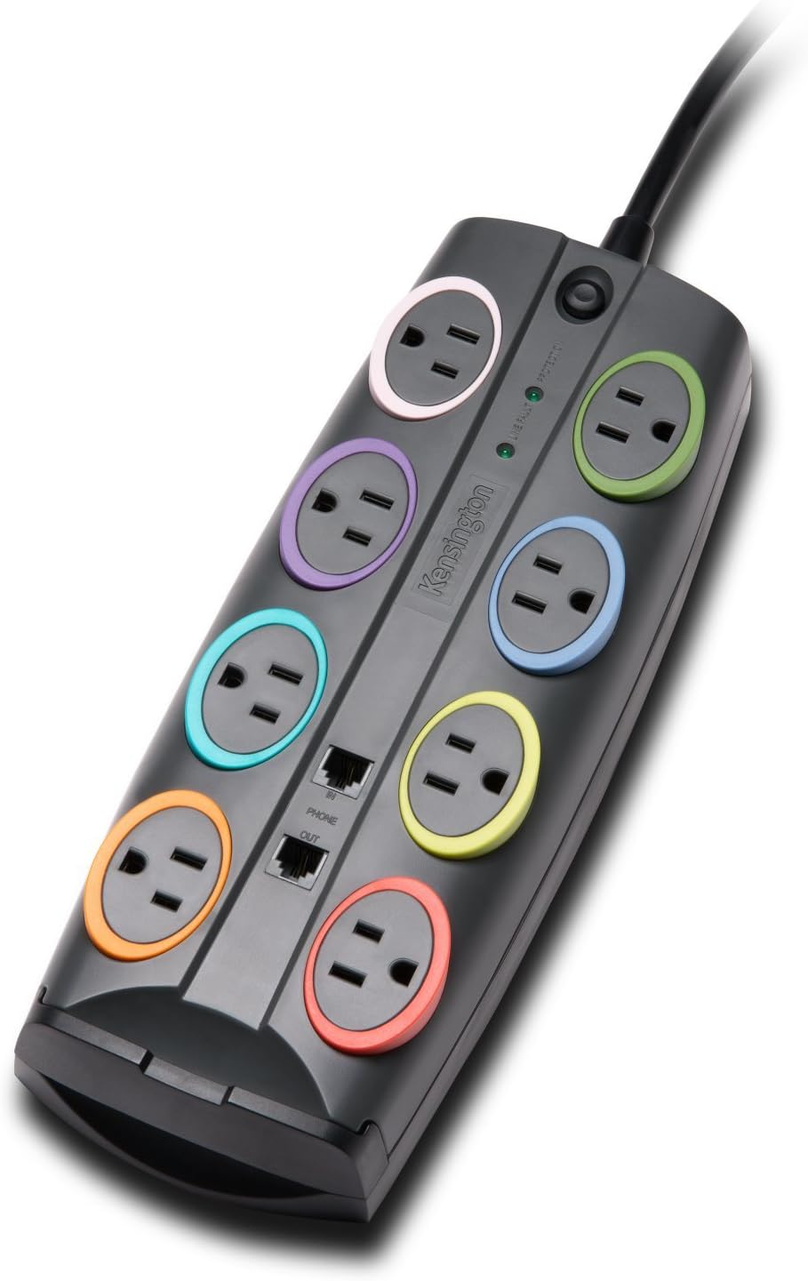 KENSINGTON SmartSockets Surge Protector, 8-Foot Cord