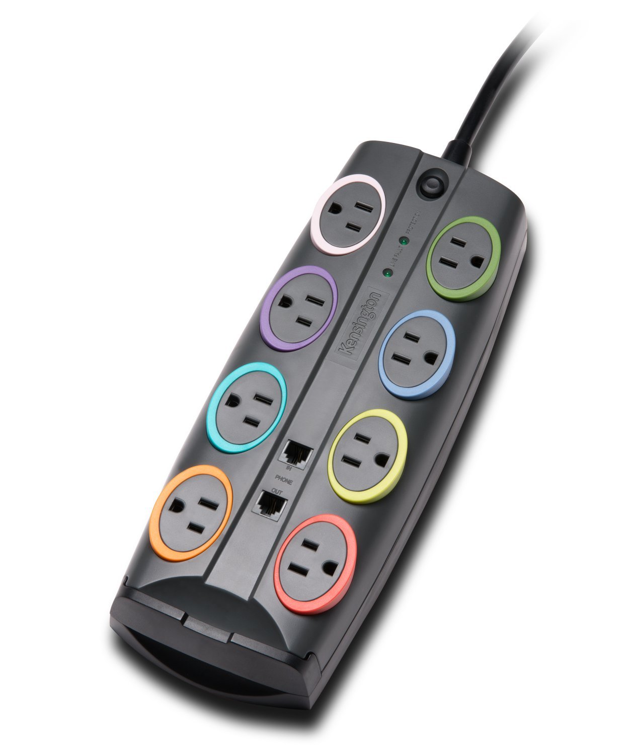 KENSINGTON SmartSockets Surge Protector, 8-Foot Cord