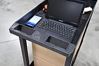 Luxor 32" x 18" Tub Storage Cart 2 Shelves - Black, (EC11-B)