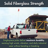 CHECKERS Warning Whips Safety Flags with Threaded Hex Base