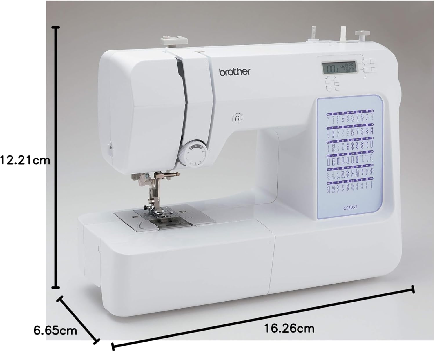 Brother CS5055 Computerized Sewing Machine, 60 Built-in Stitches, LCD Display, 7 Included Feet, White New Model: CS5055