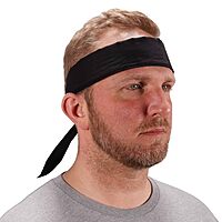 Ergodyne Chill-Its 6702 Evaporative Cooling Bandanas, Black, Pack Of 12 Bandanas