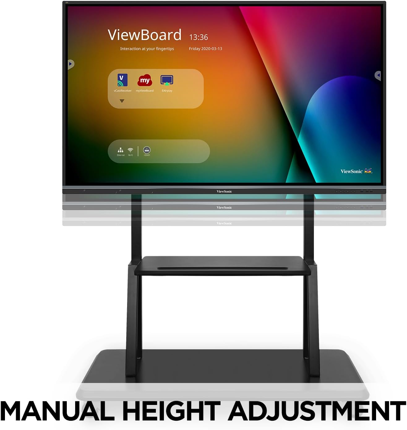 ViewSonic VB-STND-001 Universal Display Cart for 55 to 86 inch Screens up to 265 lbs