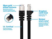 Monoprice Cat6A Shielded (S/FTP) Ethernet Patch Cable - 26AWG Pure Bare Copper Snagless RJ45 Fullboot