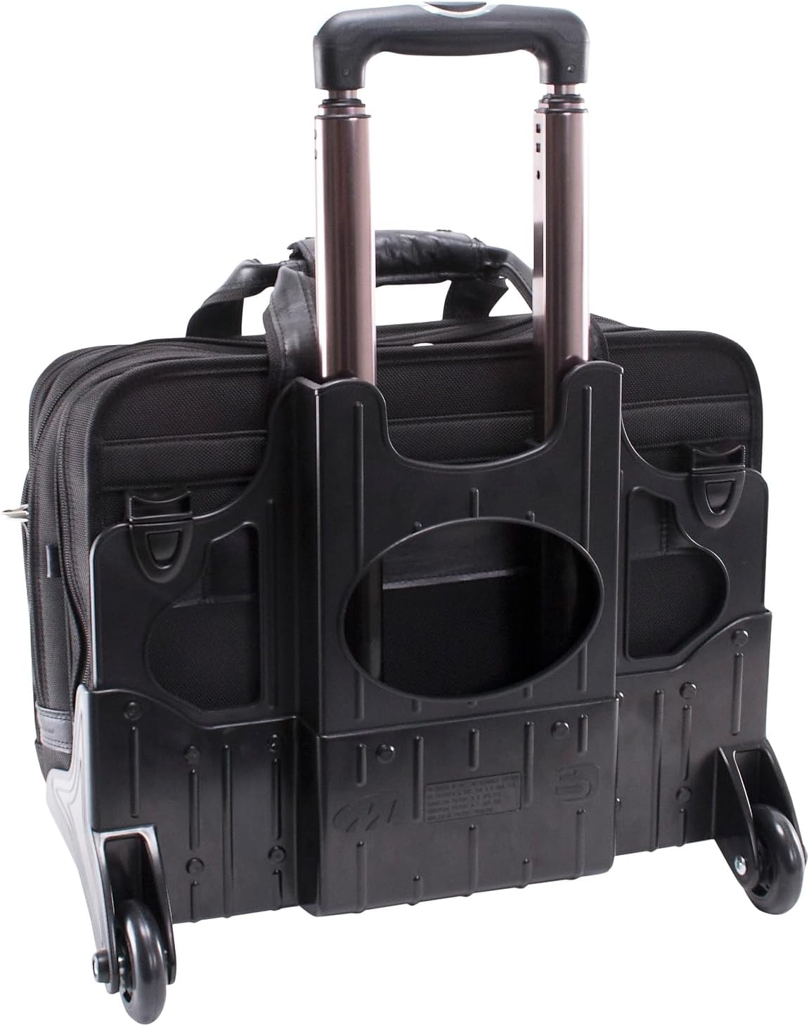McKLEIN 17" Nylon Patented Detachable -Wheeled Laptop Overnight with Removable Briefcase- CHICAGO Black