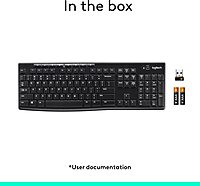 Logitech MK710 Wireless Keyboard and Mouse Combo — Includes Keyboard and Mouse, Stylish Design, Built-In LCD Status Dashboard, Long Battery Life