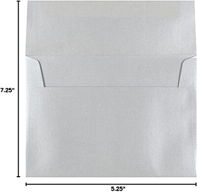 JAM PAPER Silver Stardream Metallic Invitation Envelopes