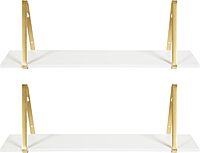 KATE AND LAUREL Soloman Wooden Floating Shelves with Metal Brackets