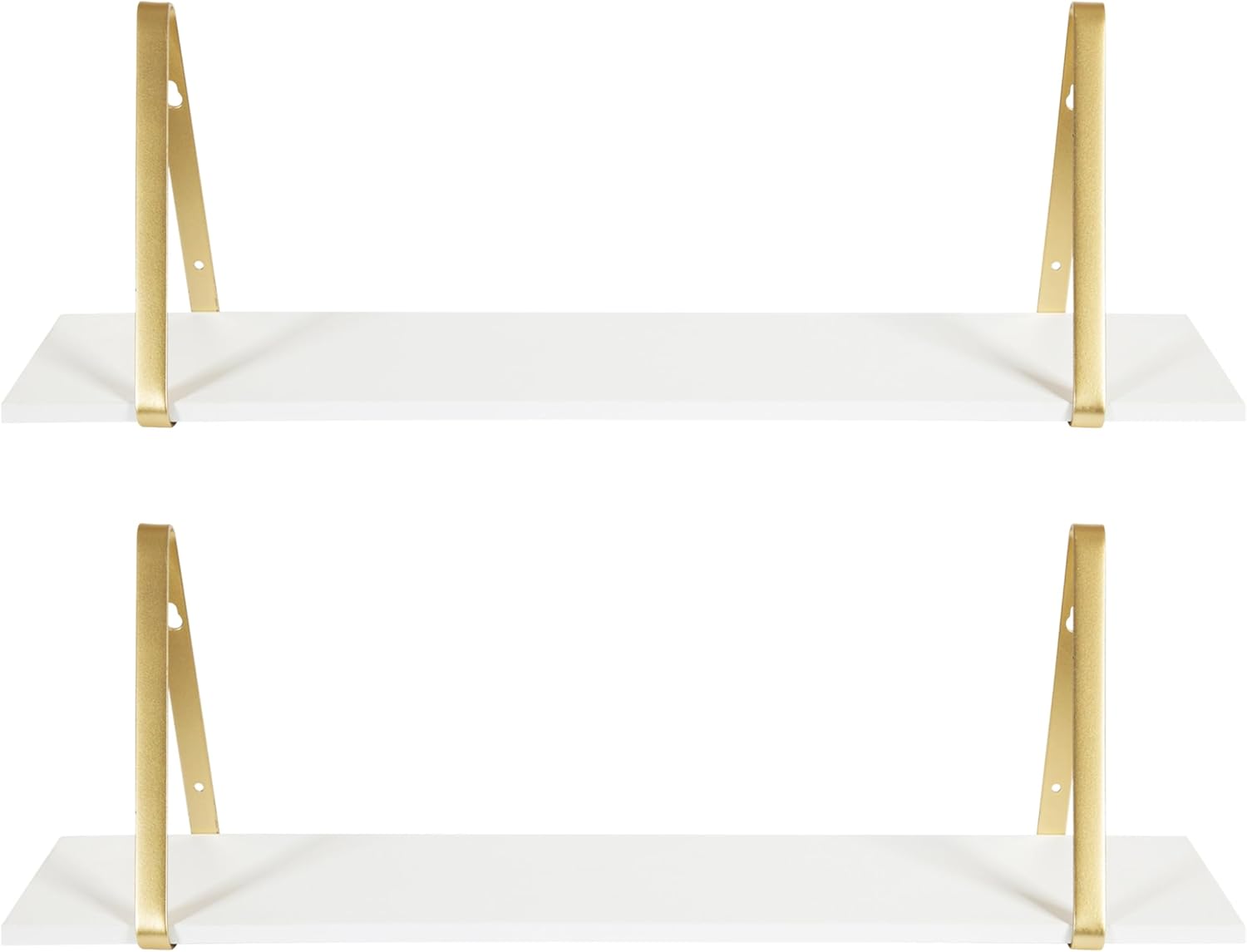 KATE AND LAUREL Soloman Wooden Floating Shelves with Metal Brackets