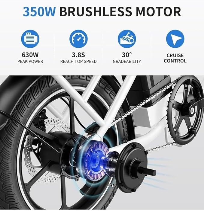 WINDHORSE Folding Electric Bike with 350W High Speed Motor| 36V 8AH Battery|W2B white| 40 KM/H Speed| 35 KM Range| Dual Disk Brakes| Carbon Alloy Frame and 16 Inches Tires| Front Suspension Fort WINDHORSE Folding Electric Bike with 350W High Speed Motor| 36V 8AH Battery|W2B white| 40 KM/H Speed| 35 KM Range| Dual Disk Brakes| Carbon Alloy Frame and 16 Inches Tires| Front Suspension Fort