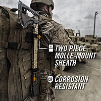 Gerber Gear Downrange Tactical Tomahawk Survival Multitool, Made in USA Camping Axe with Hammer Head and Steel Pry Bar, Includes Sheath with Integrated Molle Straps