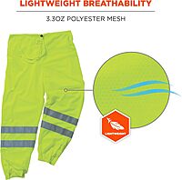 Ergodyne GloWear 8910 Class E ANSI High-Visibility Lime Reflective Safety Pants