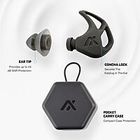 AXIL X20 Noise Reduction Ear Plugs - Reusable Foam & Silicone Eartips - Customizable Fit Hearing Protection