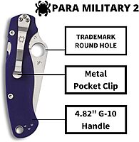 Spyderco Para Military 2 Folding Knife with G-10 Handle