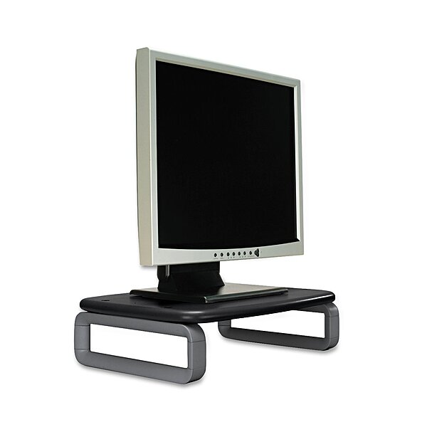 Kensington Monitor Stand Plus w/ SmartFit System, Supports 80 lbs, 16 x 11.5 x 6 in, Black/Gray