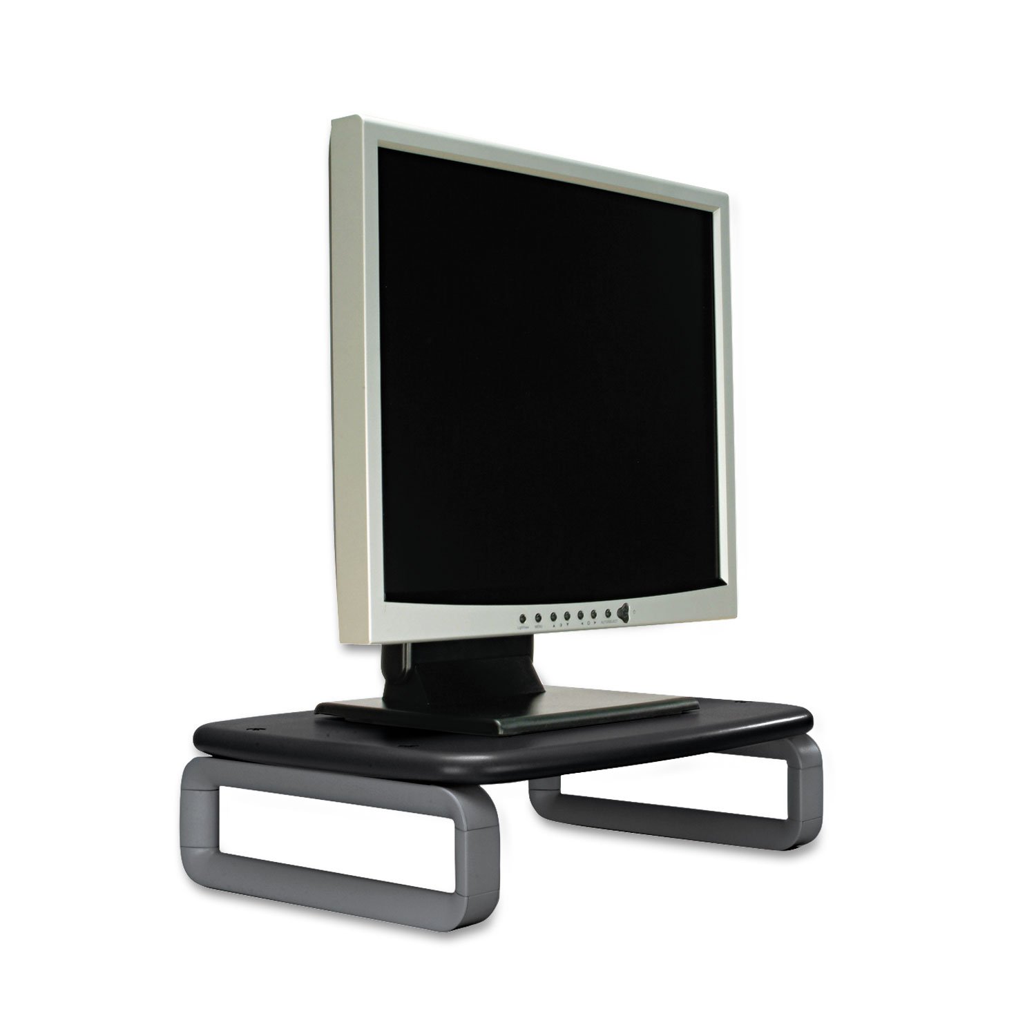Kensington Monitor Stand Plus w/ SmartFit System, Supports 80 lbs, 16 x 11.5 x 6 in, Black/Gray