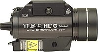 Streamlight 69265 TLR-2 HL G 1000-Lumen Rail-Mounted Tactical Weapon Light with Integrated Green Aiming Laser, Includes Key Kit for Select Handguns, Black