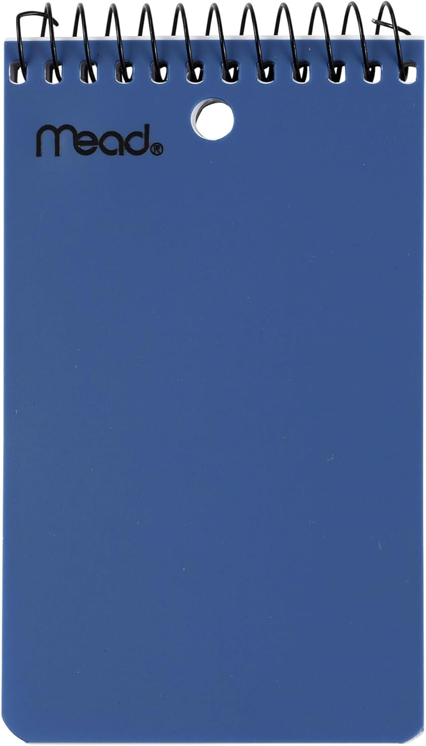 Mead Wirebound Top-Opening Memo Book, 3in x 5in, College Ruled, 100 Sheets