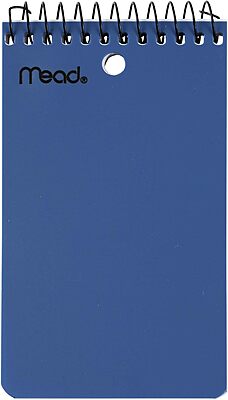 Mead Wirebound Top-Opening Memo Book, 3in x 5in, College Ruled, 100 Sheets