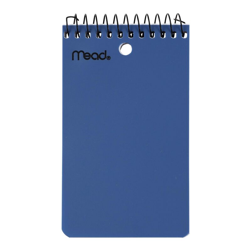 Mead Wirebound Top-Opening Memo Book, 3in x 5in, College Ruled, 100 Sheets