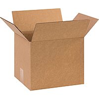 Partners Brand Flat Corrugated Boxes, 11in x 11in x 5in, Kraft