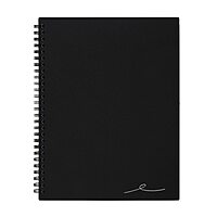 Office Depot Wirebound Notebook, 7 1/4in x 9 1/2in, 1 Subject, Narrow Ruled, 160 Pages (80 Sheets), Black, ODUS1402-026