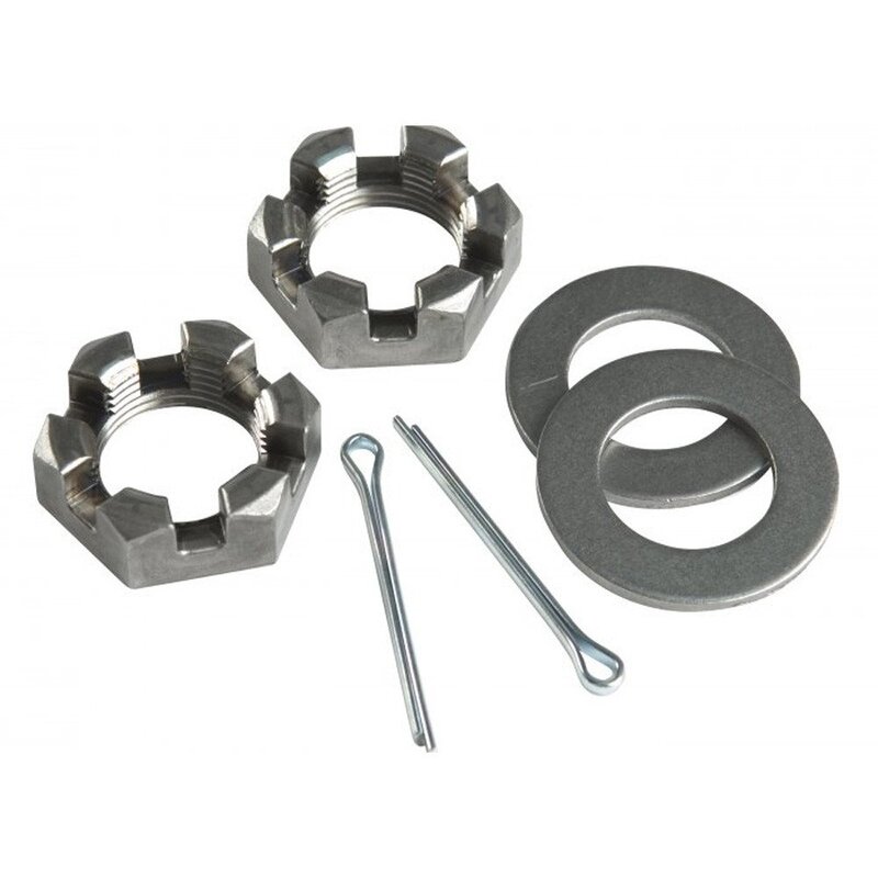 C.E. Smith Spindle Nut Kit - 6 Pieces, Hex, Metal, 1" Thread, Commercial Grade