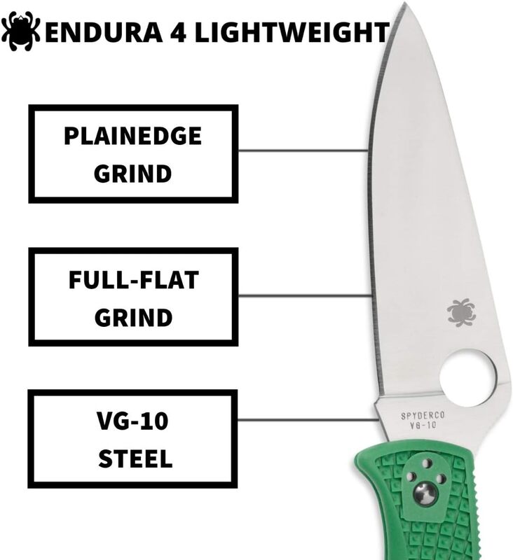 Spyderco Endura 4 Folding Pocket Knife with 3.8 in Blade and FRN Handle