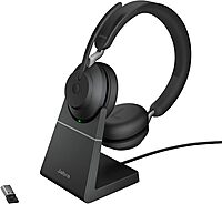 Jabra Evolve2 65 Headset With Charging Stand - Stereo - USB Type A - Wireless - Bluetooth - Over-the-head - Binaural