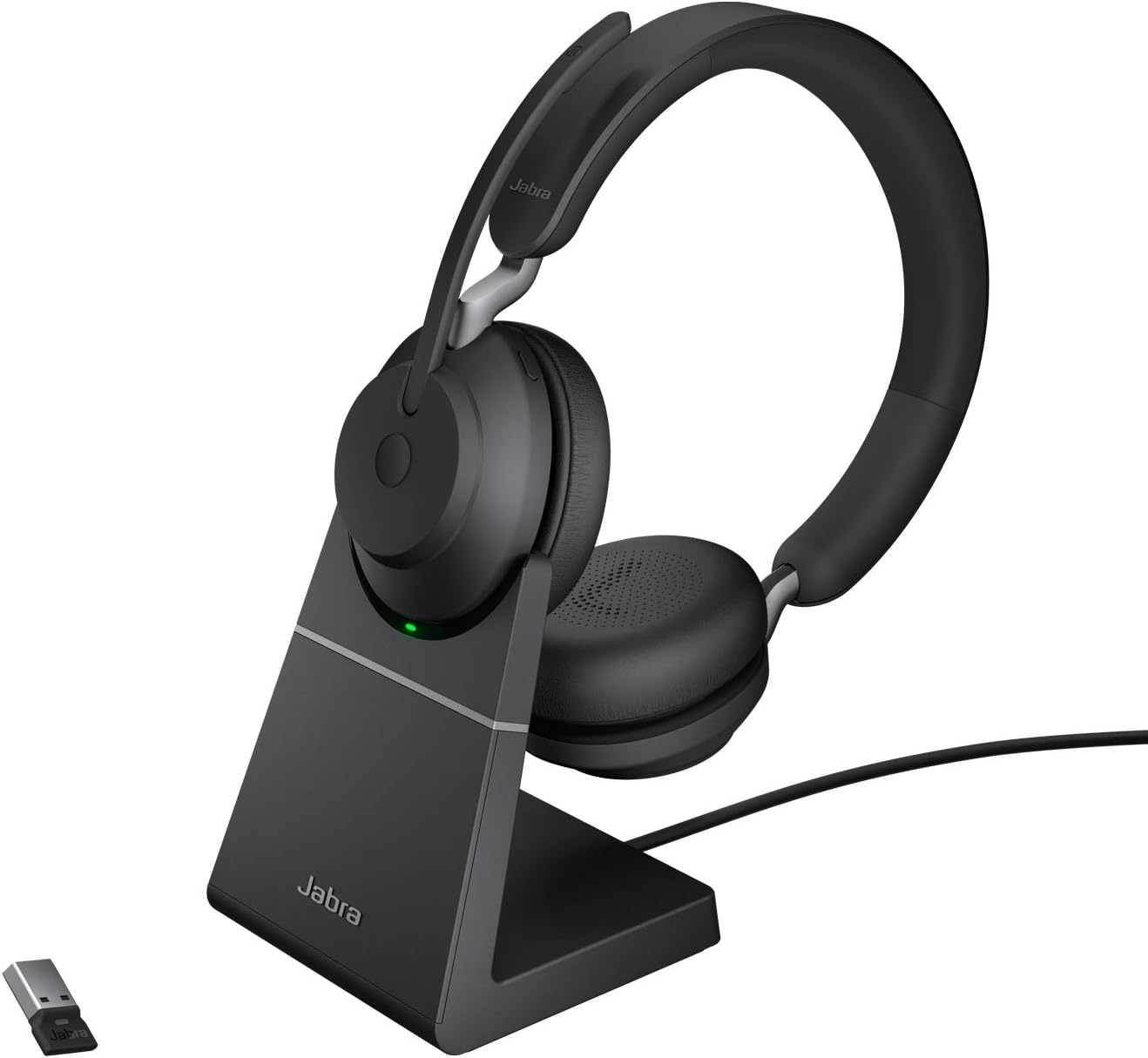 Jabra Evolve2 65 Headset With Charging Stand - Stereo - USB Type A - Wireless - Bluetooth - Over-the-head - Binaural