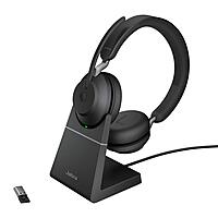 Jabra Evolve2 65 Headset With Charging Stand - Stereo - USB Type A - Wireless - Bluetooth - Over-the-head - Binaural