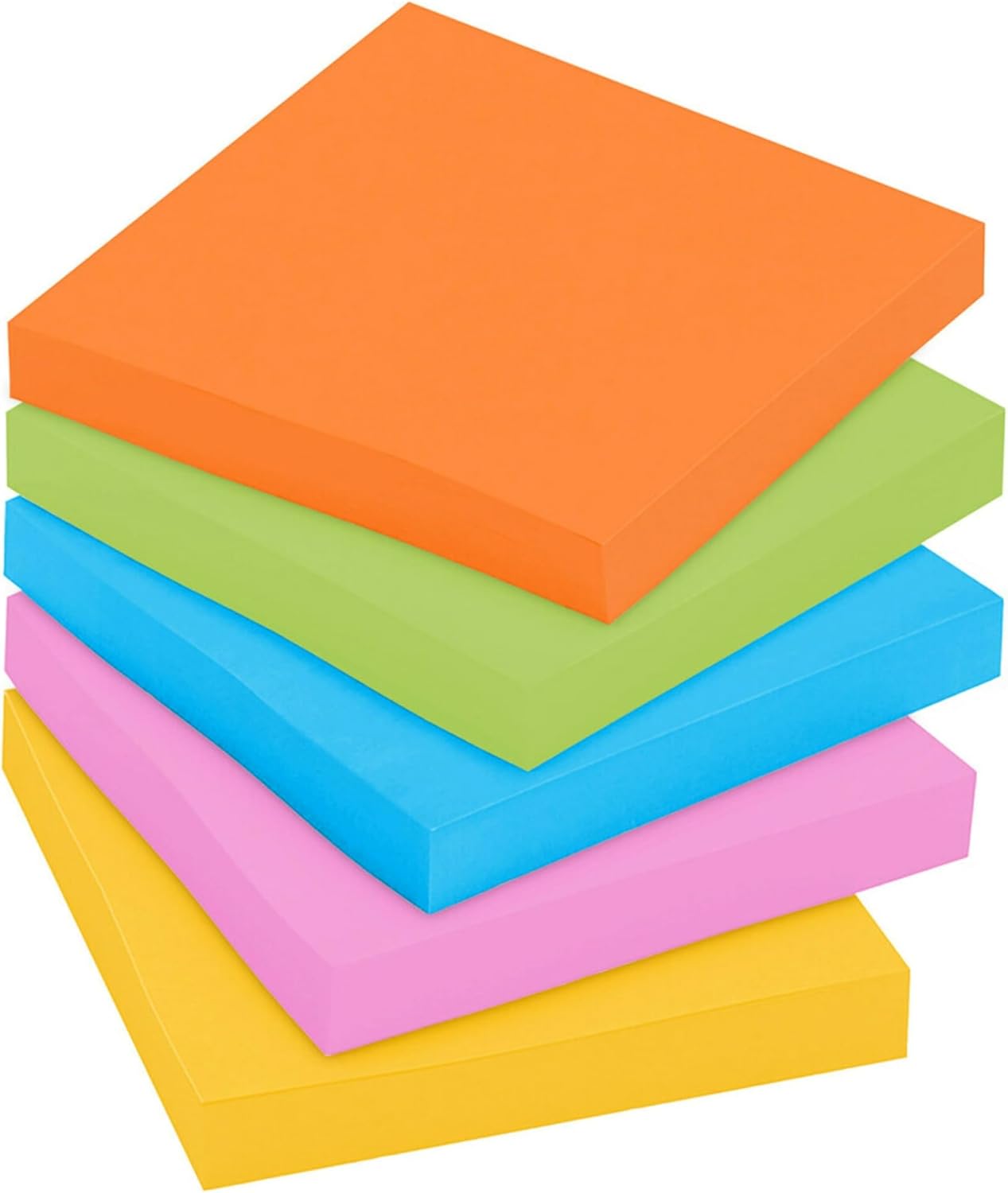Post-it Super Sticky Notes, 3x3 in, 12 Pads, 2X The Sticking Power, Energy Boost Collection, Bright Colors (Orange, Pink