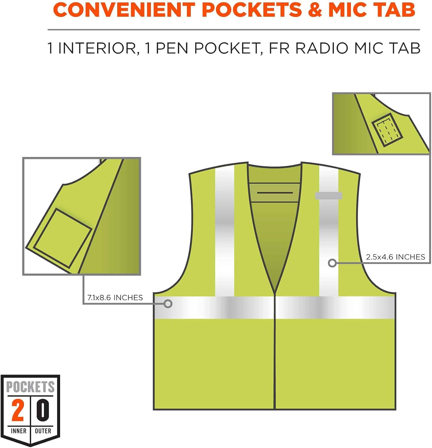 Ergodyne GloWear 8261FRHL Hi-Vis Flame-Resistant Safety Vest