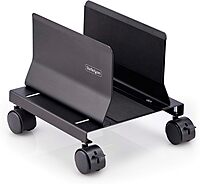 StarTech.com Computer Tower Cart, Rolling Mobile CPU Caddy on Wheels, Max Load 46.3lb/21kg, Adjustable Desktop Case Mount