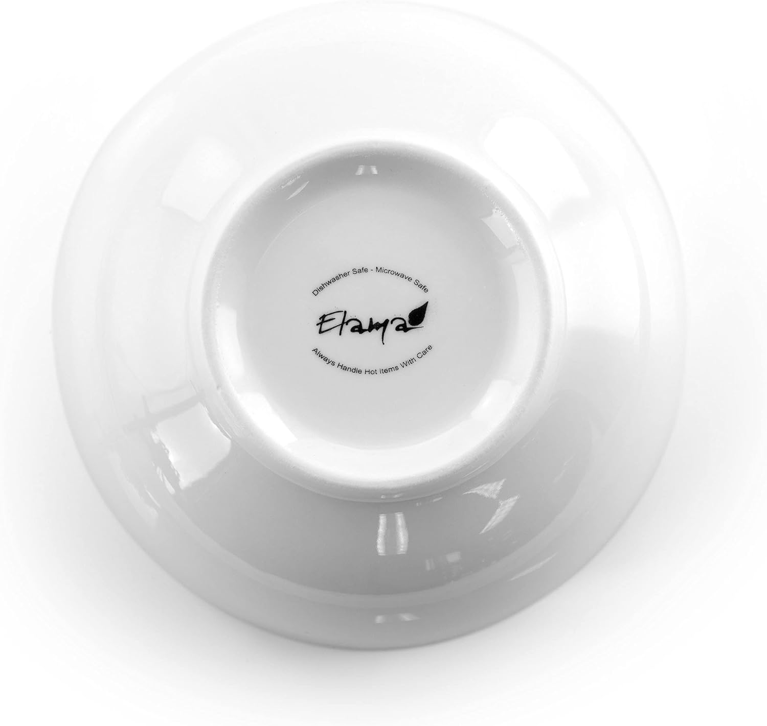 Elama White Porcelain Dish Dinnerware Set, 18 Piece, Luna 18 Piece Luna