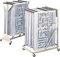 Safco 5026 Mobile Stand, Store Large Documents, Plans, Blueprints, CAD Drawings and More, 4 Rolling Caster Wheels, Tropic Sand