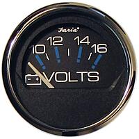 Faria Beede Instruments Faria Chesapeake Black SS 234; Voltmeter (10-16 VDC)